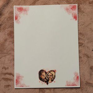 CHUCKY AND BRIDE OF CHUCKY LOVE NOTES STATIONARY 8.5 X 11 PAGES